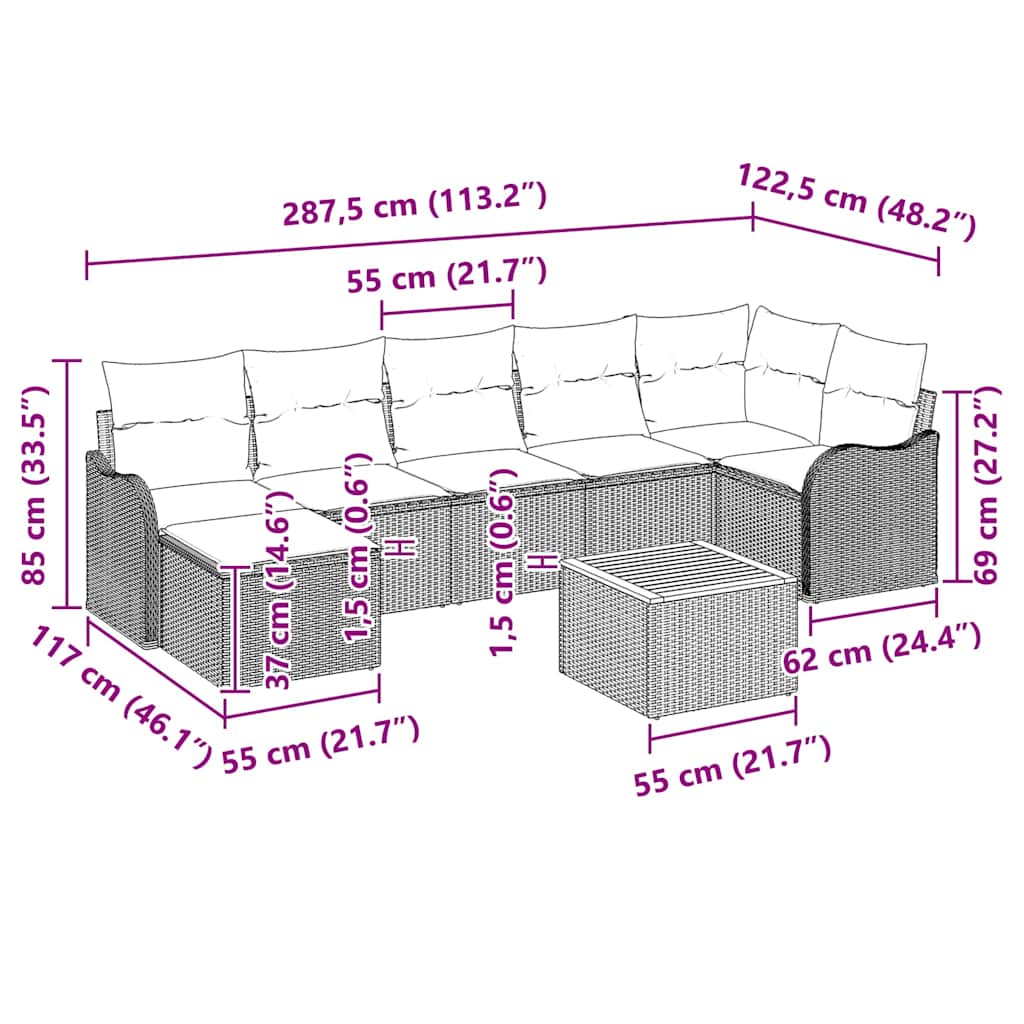 8721158975966_wbg-siz_en_hd_1 vidaXL Garden Sofa Set 8 pcs Grey Poly rattan - Image 10
