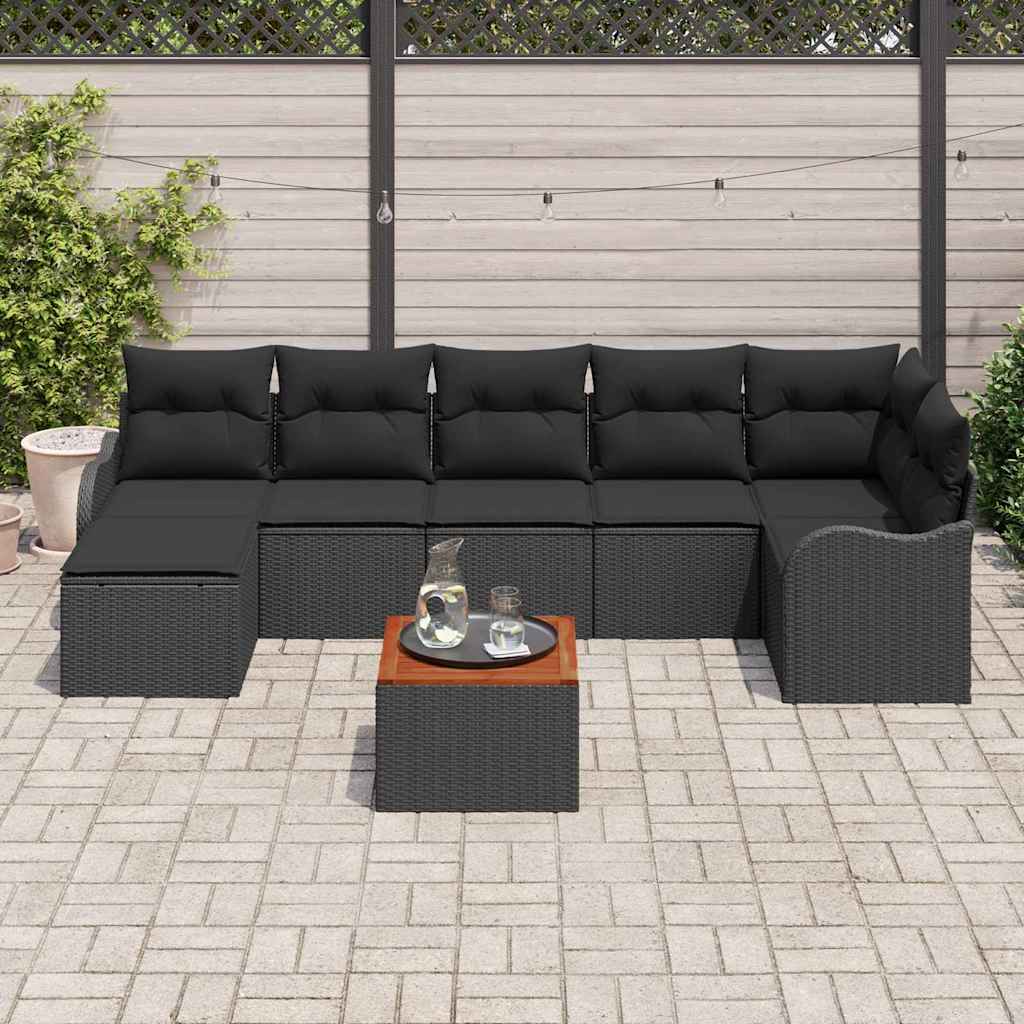 8721158975997_mo-im_en_hd_2 vidaXL Garden Sofa Set 8 pcs Black Poly rattan - Image 3