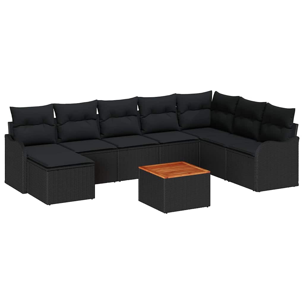 8721158976062_wbg-an-m_en_hd_6 vidaXL Garden Sofa Set 9 pcs Black Poly rattan - Image 2