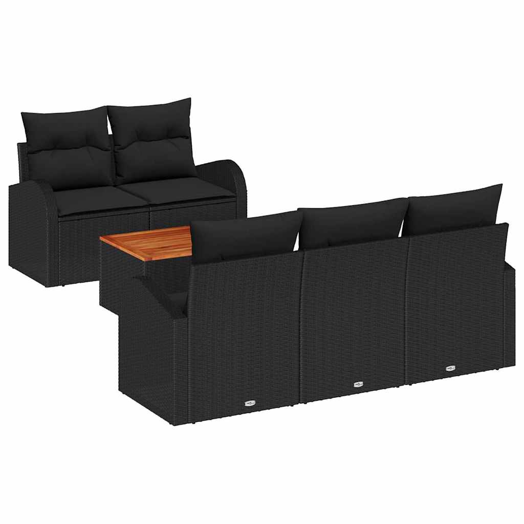 8721158976345_wbg-an-m_en_hd_4 vidaXL Garden Sofa Set 6 pcs Black Poly rattan - Image 2