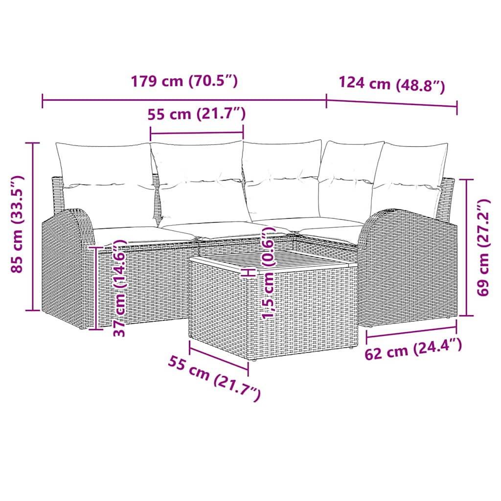 8721158976901_wbg-siz_en_hd_5 vidaXL Garden Sofa Set 5 pcs Black Poly rattan - Image 12
