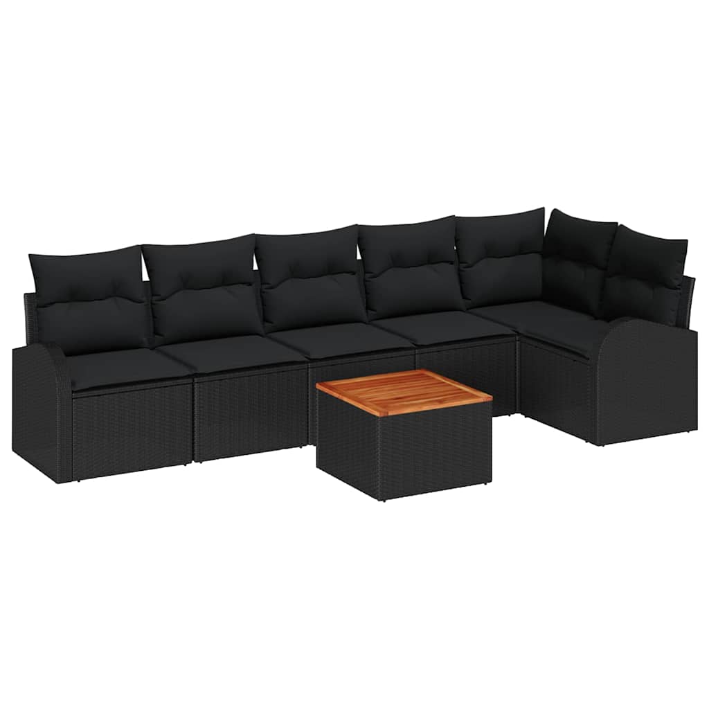 8721158977045_wbg-an-m_en_hd_5 vidaXL Garden Sofa Set 7 pcs Black Poly rattan - Image 2