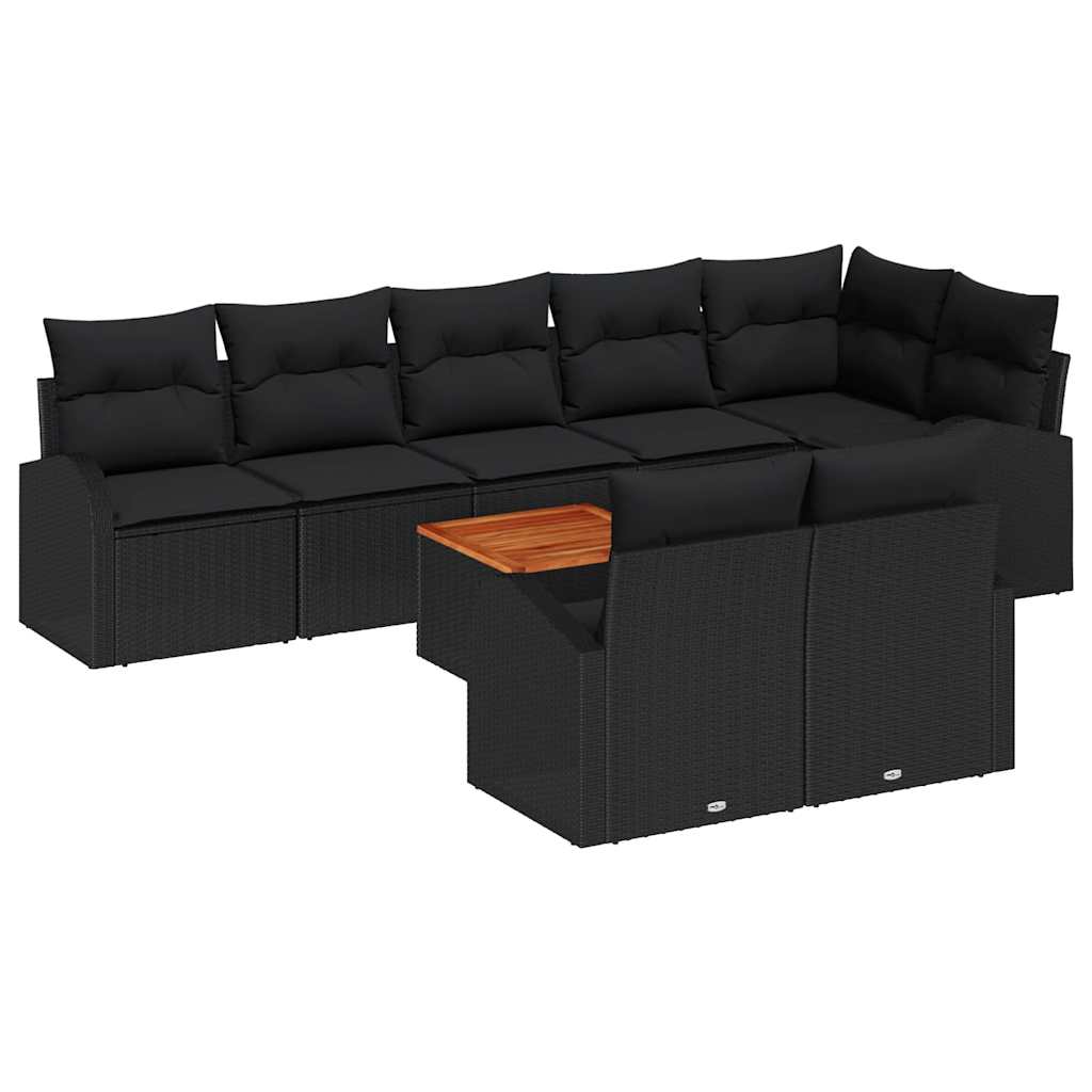 8721158977113_wbg-an-m_en_hd_5 vidaXL Garden Sofa Set 9 pcs Black Poly rattan - Image 2