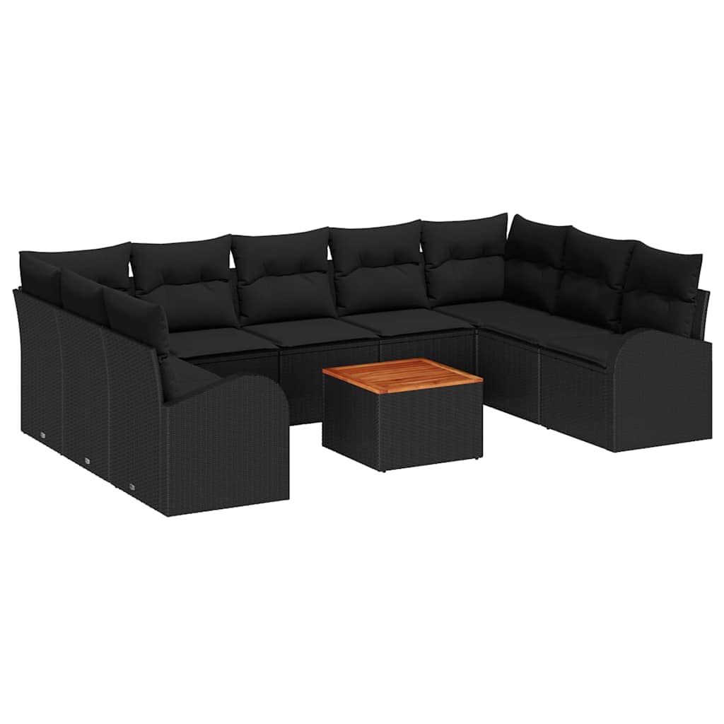 8721158977397_wbg-an-m_en_hd_5 vidaXL Garden Sofa Set with Cushion 10 pcs Black Poly rattan - Image 2