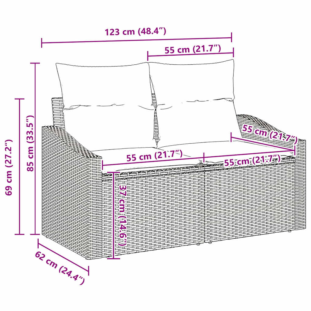 8721158979391_wbg-siz_en_hd_3 vidaXL Garden Sofa Set with Cushion 5 pcs Grey Poly rattan - Image 11