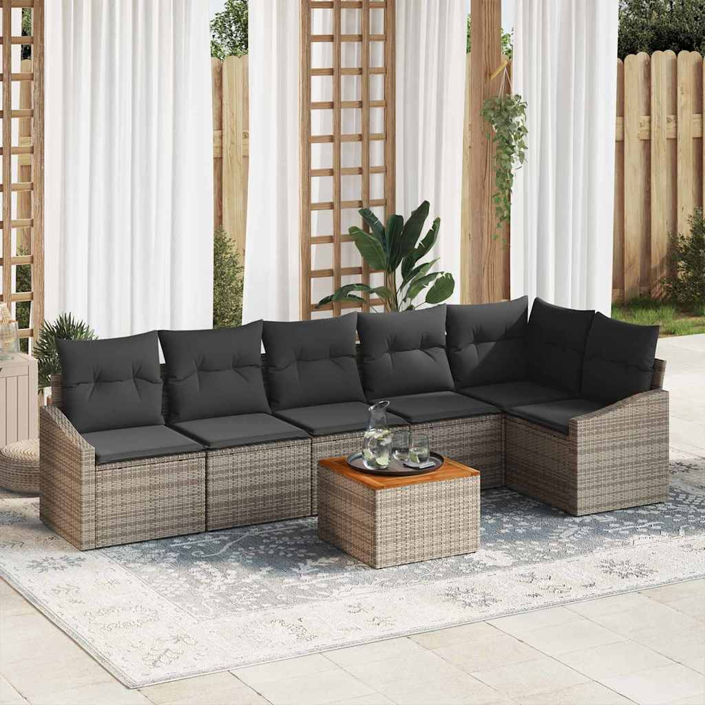 8721158979537_mo-im_en_hd_1 vidaXL Garden Sofa Set with Cushion 7 pcs Grey Poly rattan - Image 1