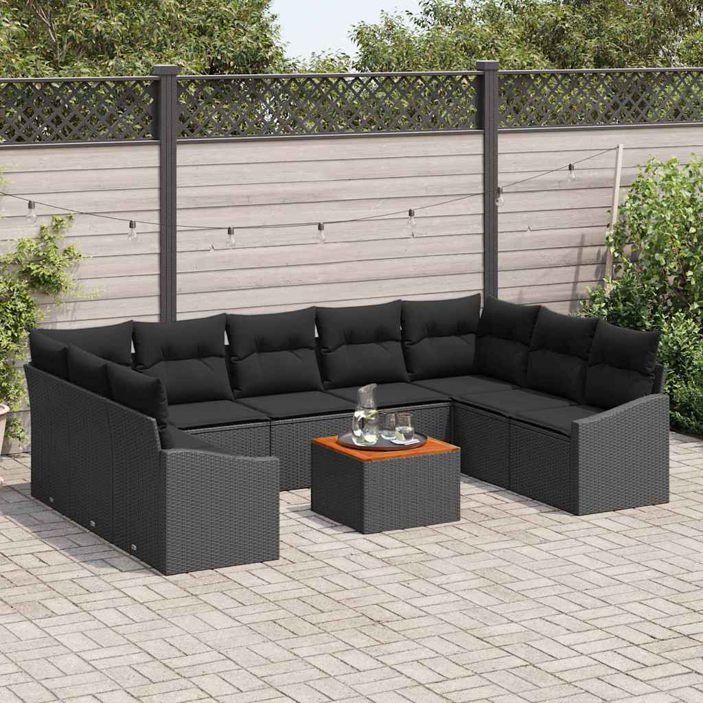 8721158979919_mo-im_en_hd_2 vidaXL Garden Sofa Set with Cushion 10 pcs Black Poly rattan - Image 3
