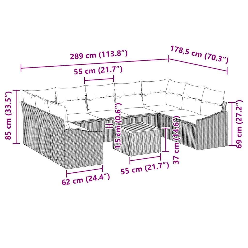 8721158979919_wbg-siz_en_hd_1 vidaXL Garden Sofa Set with Cushion 10 pcs Black Poly rattan - Image 9