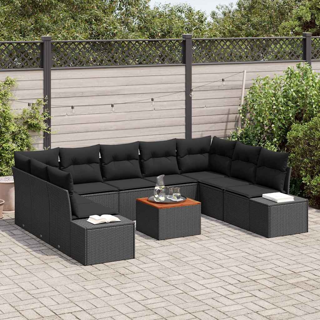 8721158981172_mo-im_en_hd_2 vidaXL Garden Sofa Set with Cushion 10 pcs Black Poly rattan - Image 3