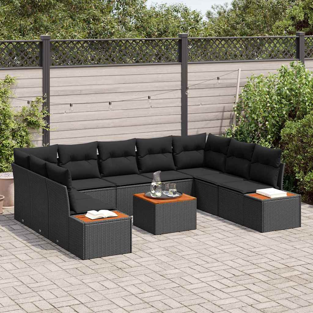 8721158982834_mo-im_en_hd_2 vidaXL Garden Sofa Set with Cushion 10 pcs Black Poly rattan - Image 3