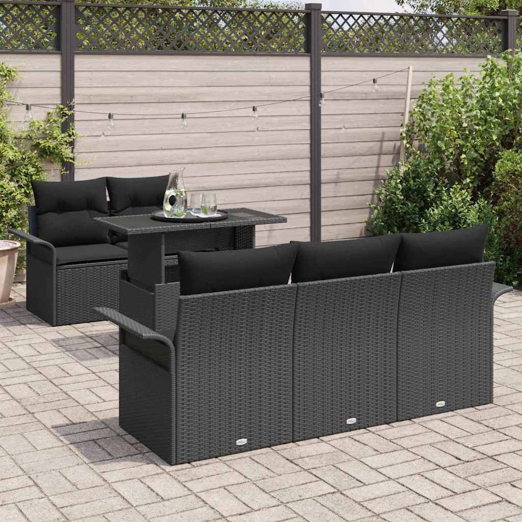 8721158983138_mo-im_en_hd_2 vidaXL Garden Sofa Set with Cushion 6 pcs Black Poly rattan - Image 3