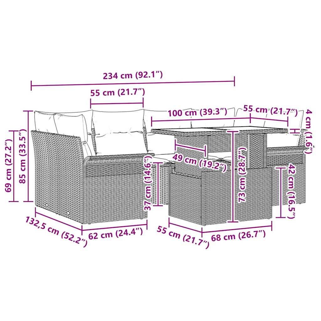8721158984135_wbg-siz_en_hd_1 vidaXL Garden Sofa Set with Cushion 7 pcs Black Poly rattan - Image 11