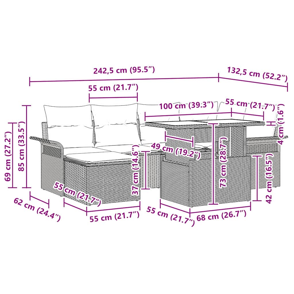 8721158984296_wbg-siz_en_hd_1 vidaXL Garden Sofa Set with Cushion 7 pcs Grey Poly rattan - Image 12