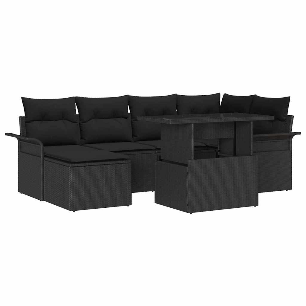 8721158984333_wbg-an-m_en_hd_6 vidaXL Garden Sofa Set with Cushion 7 pcs Black Poly rattan - Image 2