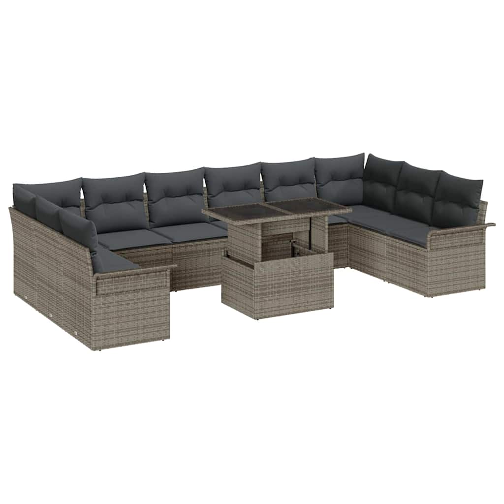 8721158984692_wbg-an-m_en_hd_5 vidaXL Garden Sofa Set with Cushion 11 pcs Grey Poly rattan - Image 2