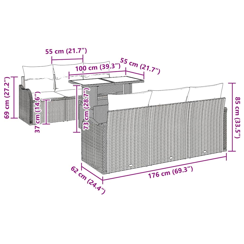 8721158984999_wbg-siz_en_hd_1 vidaXL Garden Sofa Set with Cushion 7 pcs Grey Poly rattan - Image 10