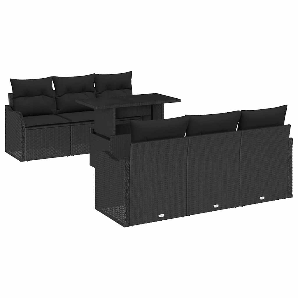 8721158985033_wbg-an-m_en_hd_4 vidaXL Garden Sofa Set with Cushion 7 pcs Black Poly rattan - Image 2