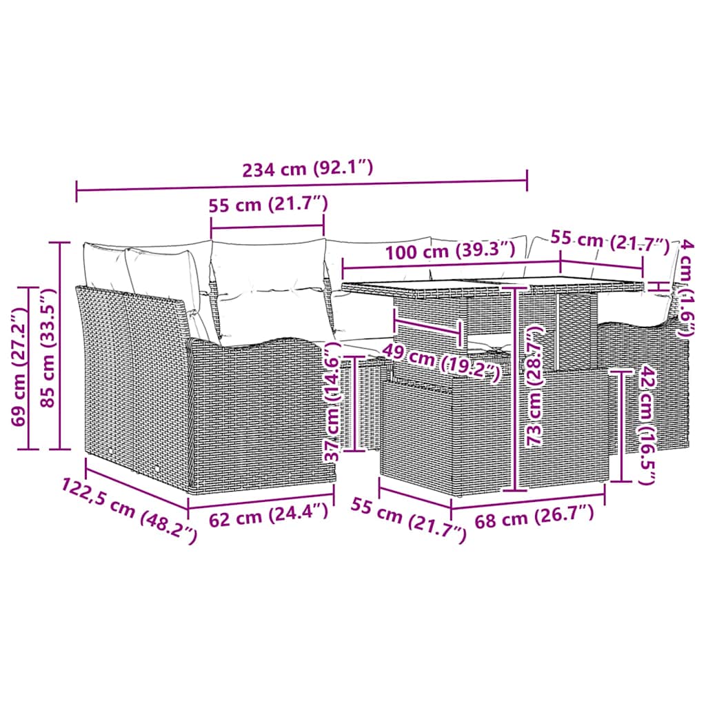 8721158985095_wbg-siz_en_hd_1 vidaXL Garden Sofa Set with Cushion 7 pcs Grey Poly rattan - Image 11