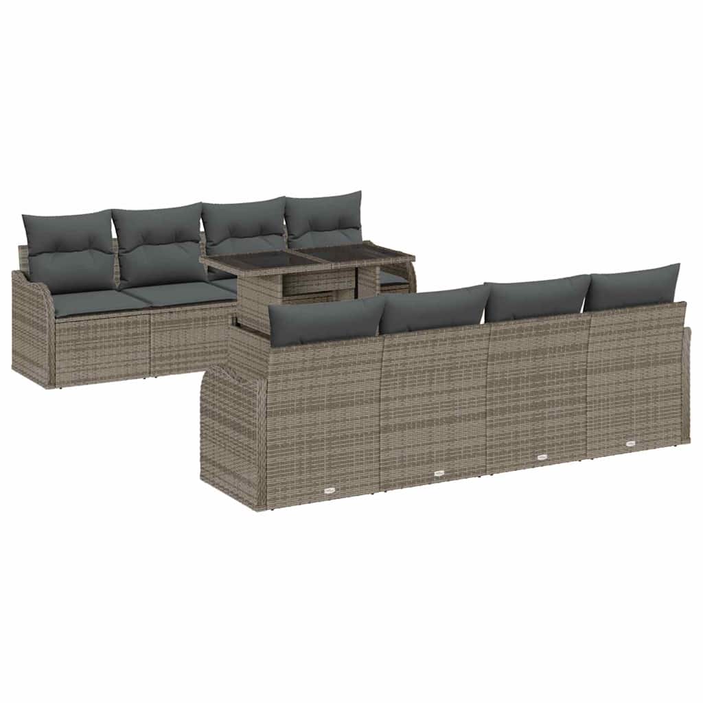 8721158985392_wbg-an-m_en_hd_4 vidaXL Garden Sofa Set with Cushion 7 pcs Grey Poly rattan - Image 2