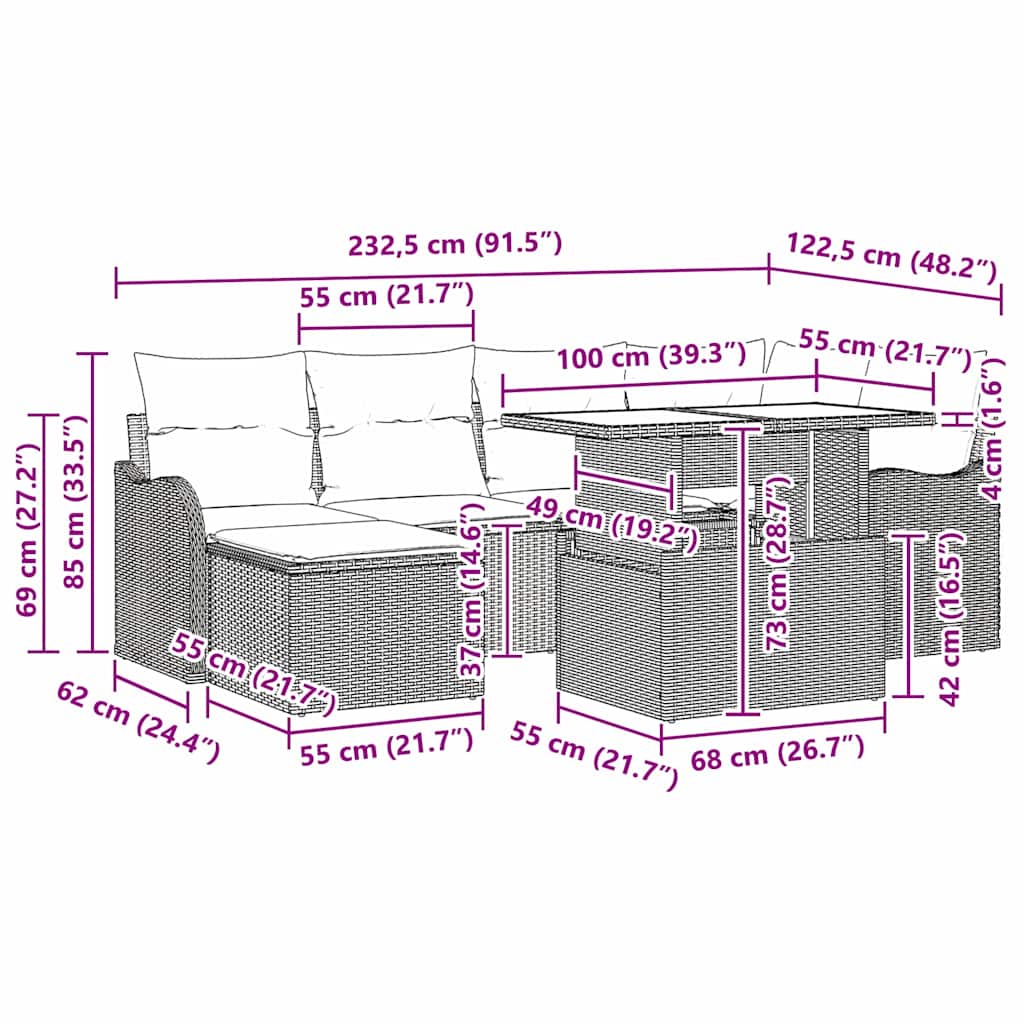 8721158986092_wbg-siz_en_hd_1 vidaXL Garden Sofa Set with Cushion 7 pcs Grey Poly rattan - Image 12