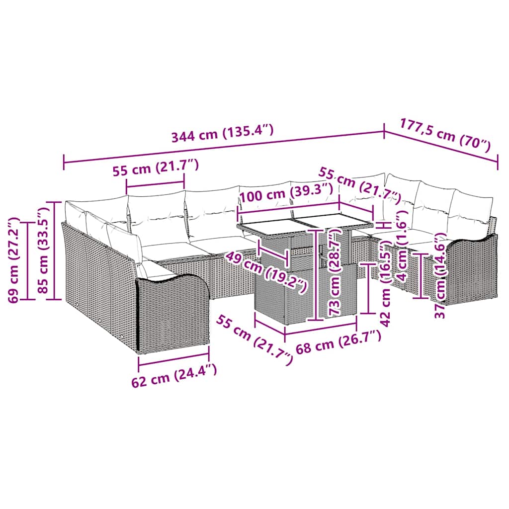 8721158986535_wbg-siz_en_hd_1 vidaXL Garden Sofa Set with Cushion 11 pcs Black Poly rattan - Image 11
