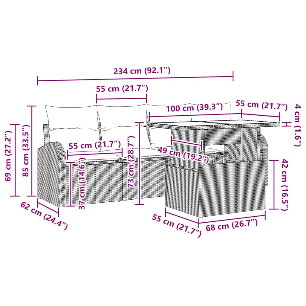 8721158986634_wbg-siz_en_hd_1 vidaXL Garden Sofa Set with Cushion 5 pcs Black Poly rattan - Image 10