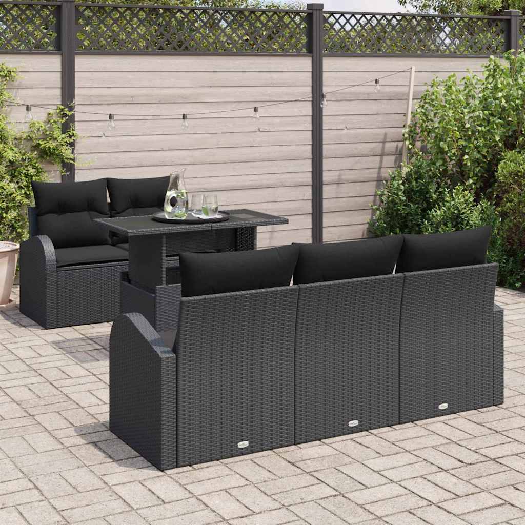 8721158986733_mo-im_en_hd_2 vidaXL Garden Sofa Set with Cushion 6 pcs Black Poly rattan - Image 3