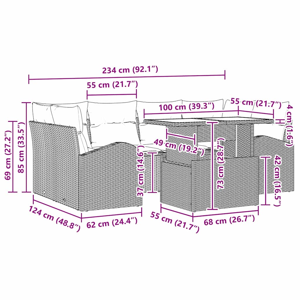 8721158986931_wbg-siz_en_hd_1 vidaXL Garden Sofa Set with Cushion 7 pcs Black Poly rattan - Image 11