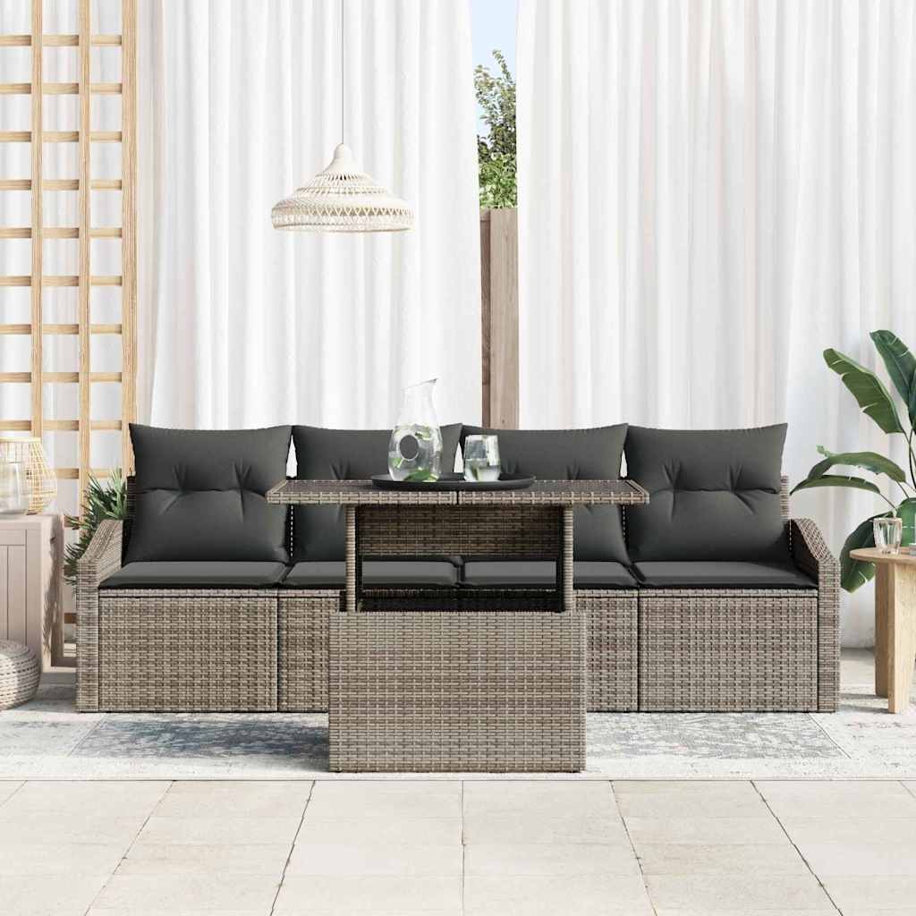 8721158990198_mo-im_en_hd_2 vidaXL Garden Sofa Set with Cushion 5 pcs Grey 100 x 55 x 73 cm - Image 3