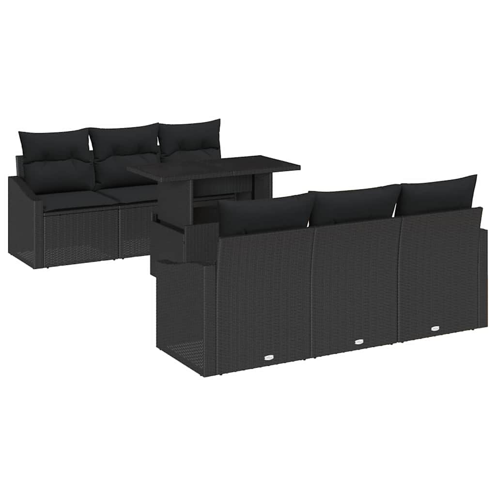 8721158990433_wbg-an-m_en_hd_4 vidaXL Garden Sofa Set with Cushion 7 pcs Black 100 x 55 x 73 cm - Image 2