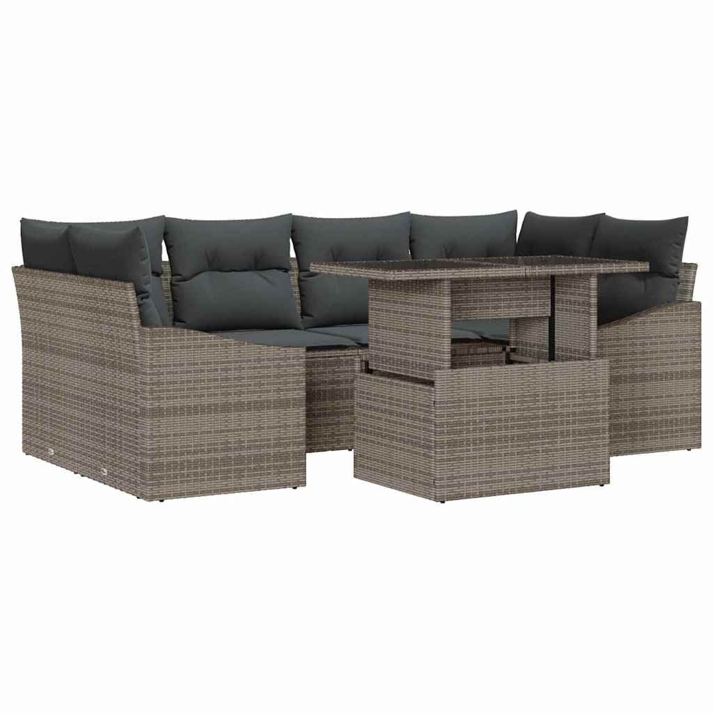 8721158990495_wbg-an-m_en_hd_5 vidaXL Garden Sofa Set with Cushion 7 pcs Grey 100 x 55 x 73 cm - Image 2