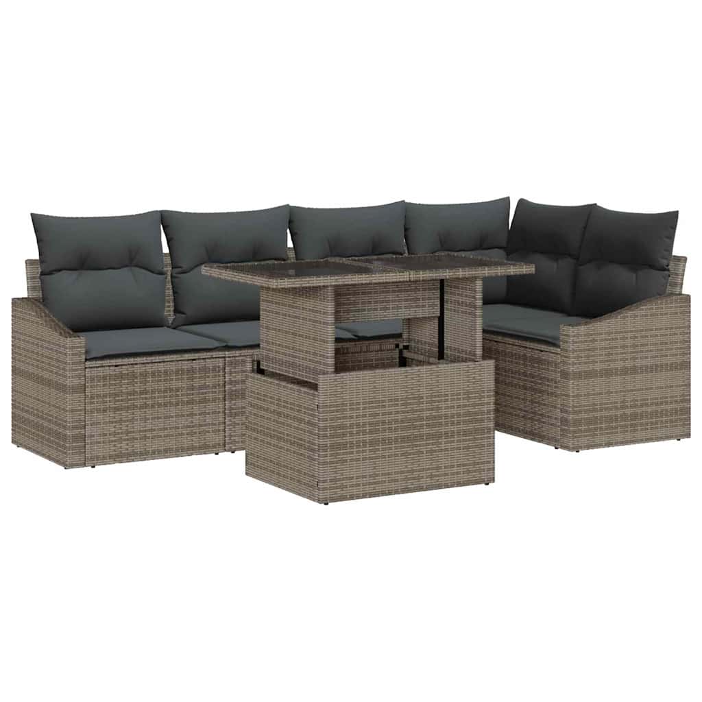 8721158991195_wbg-an-m_en_hd_5 vidaXL Garden Sofa Set with Cushion 6 pcs Grey 100 x 55 x 73 cm - Image 2