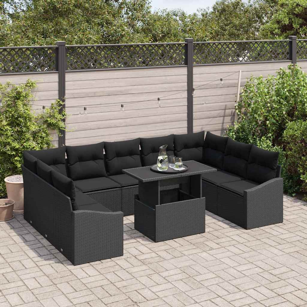 8721158991836_mo-im_en_hd_2 vidaXL Garden Sofa Set with Cushion 10 pcs Black 100 x 55 x 73 cm - Image 3