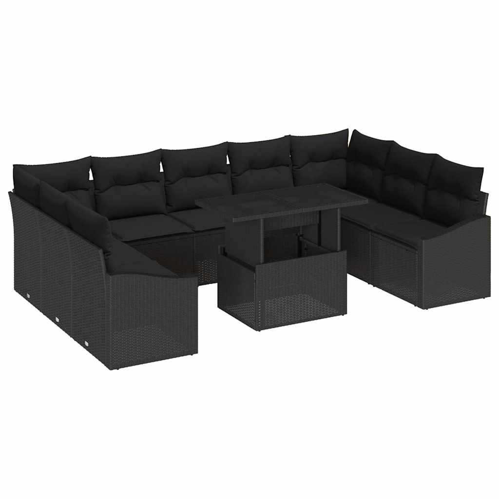 8721158991836_wbg-an-m_en_hd_5 vidaXL Garden Sofa Set with Cushion 10 pcs Black 100 x 55 x 73 cm - Image 2