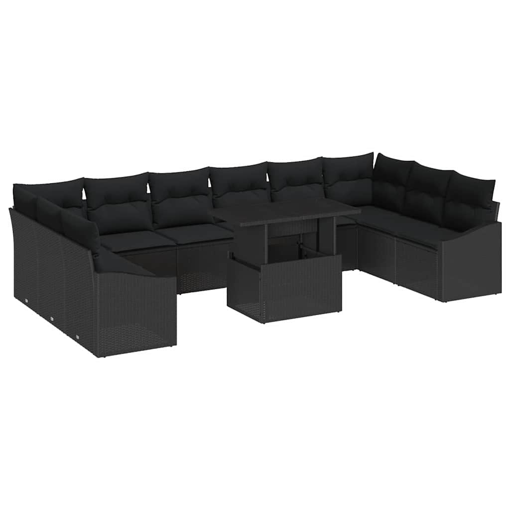 8721158991935_wbg-an-m_en_hd_5 vidaXL Garden Sofa Set with Cushion 11 pcs Black 100 x 55 x 73 cm - Image 2