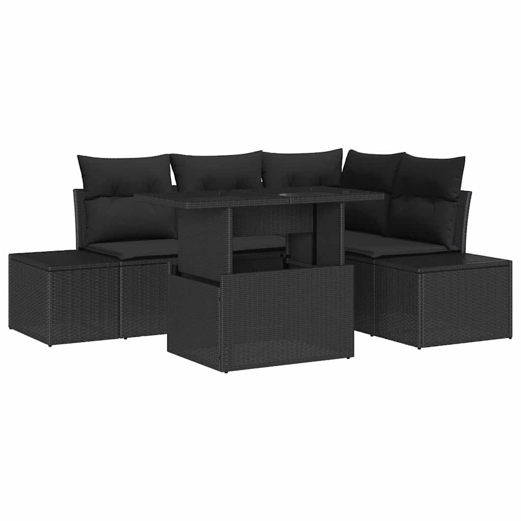 8721158992932_wbg-an-m_en_hd_5 vidaXL Garden Sofa Set with Cushion 5 pcs Black 100 x 55 x 73 cm - Image 2