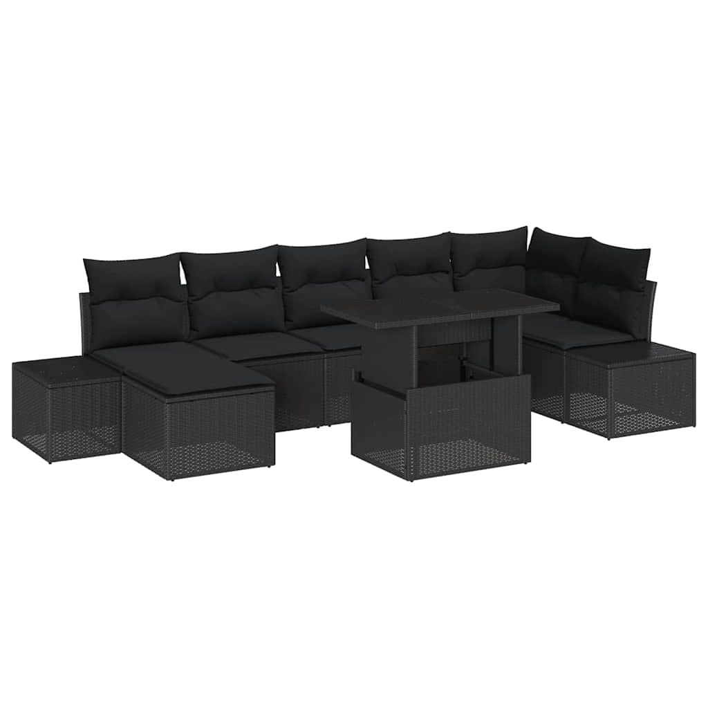 8721158993434_wbg-an-m_en_hd_6 vidaXL Garden Sofa Set with Cushion 8 pcs Black - Image 2