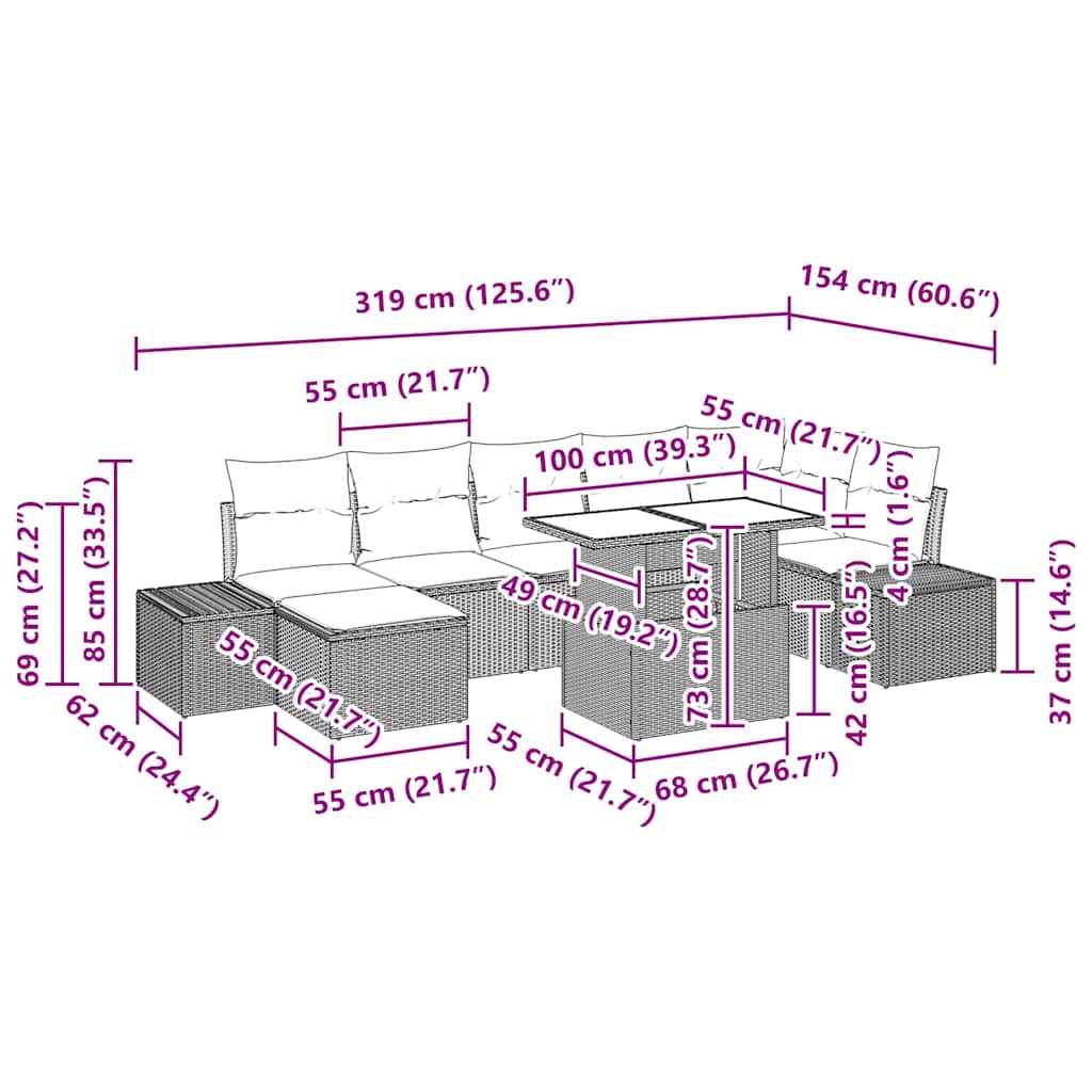 8721158993434_wbg-siz_en_hd_1 vidaXL Garden Sofa Set with Cushion 8 pcs Black - Image 12