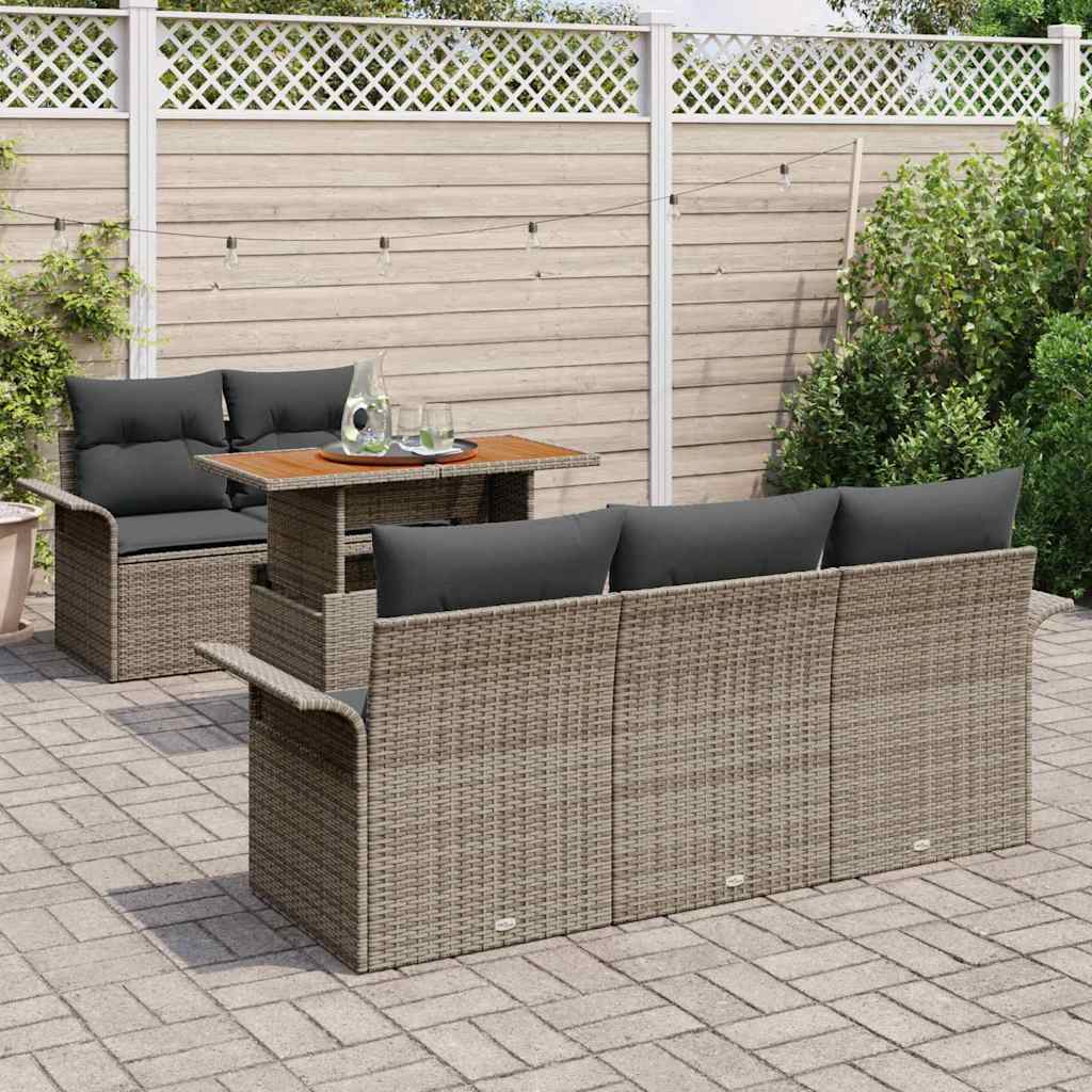 8721158993854_mo-im_en_hd_2 vidaXL Garden Sofa Set with Cushion 6 pcs Grey 100 x 55 x 73 cm - Image 3