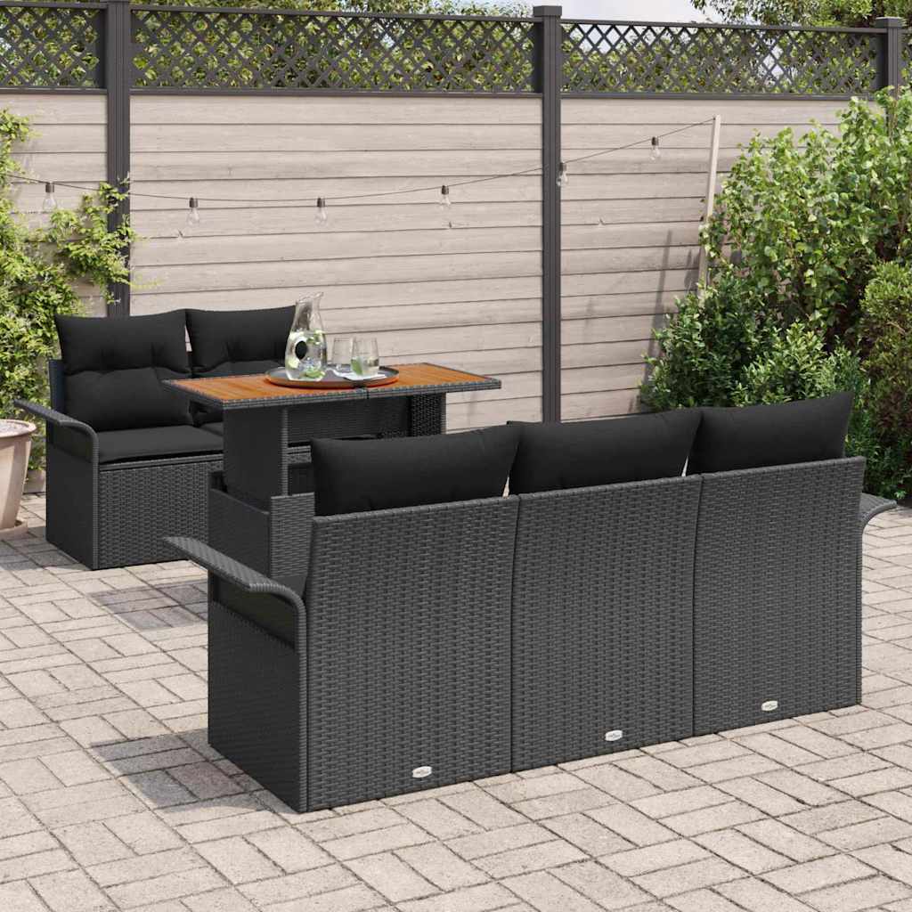 8721158993885_mo-im_en_hd_2 vidaXL Garden Sofa Set with Cushion 6 pcs Black 100 x 55 x 73 cm - Image 3