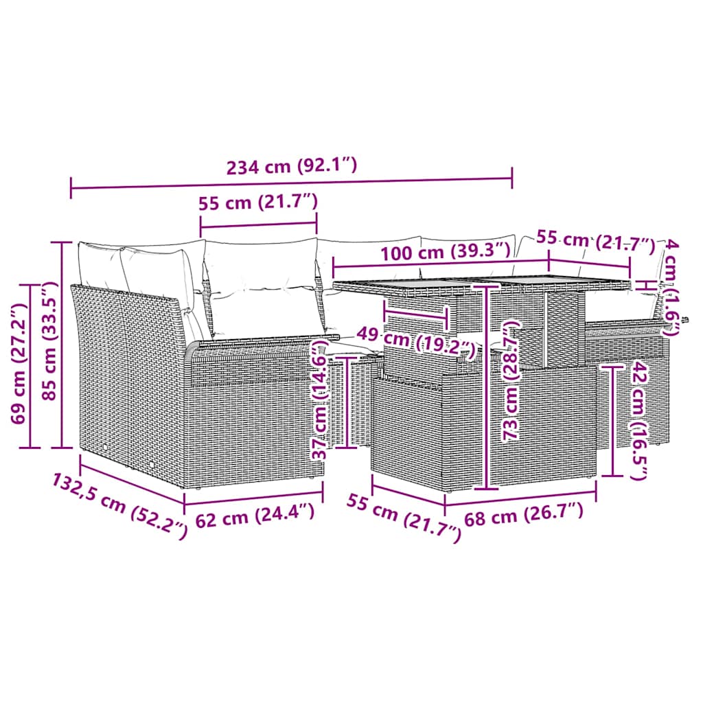 8721158994028_wbg-siz_en_hd_1 vidaXL Garden Sofa Set with Cushion 7 pcs Black 100 x 55 x 73 cm - Image 11