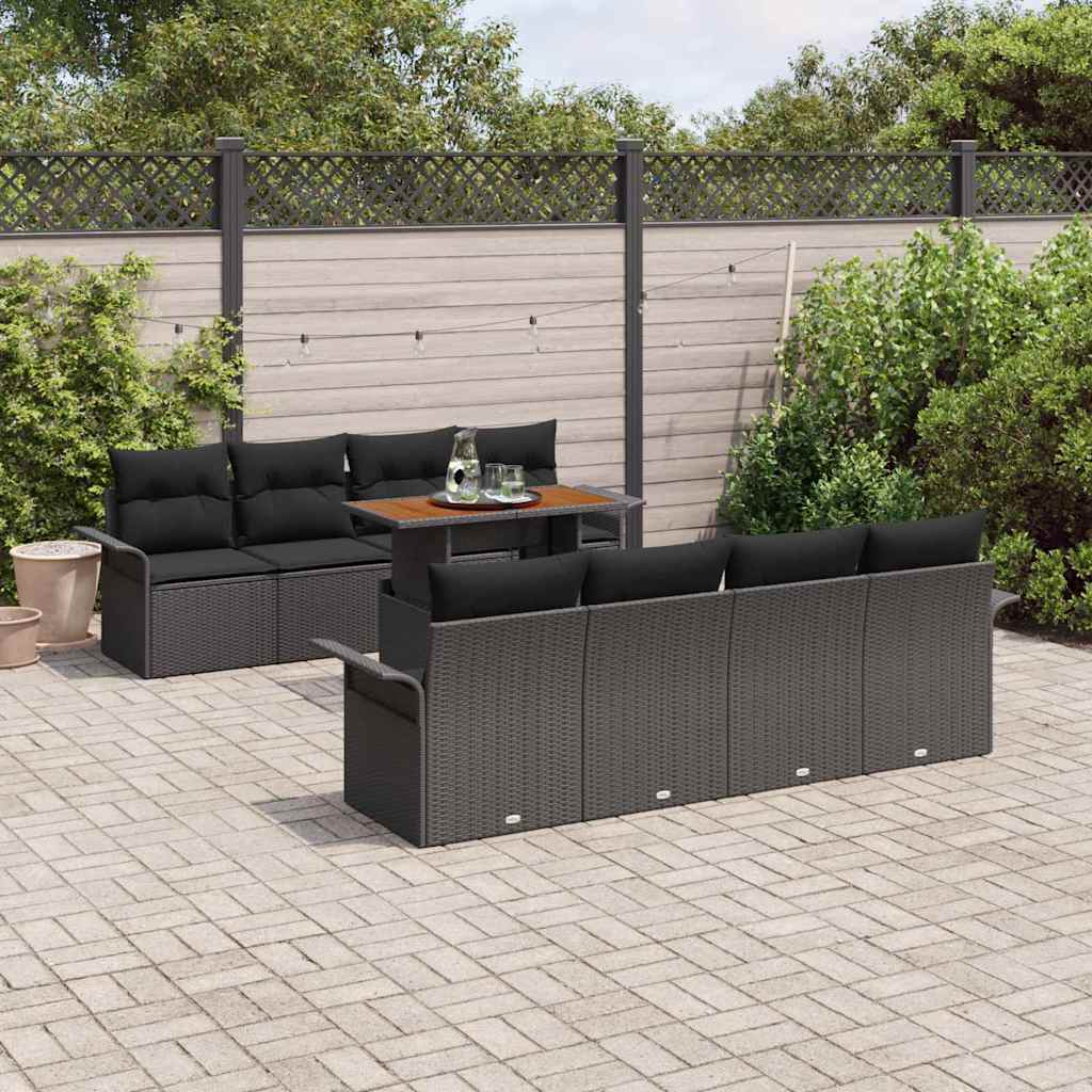 8721158994233_mo-im_en_hd_2 vidaXL Garden Sofa Set with Cushion 7 pcs Black 100 x 55 x 73 cm - Image 3
