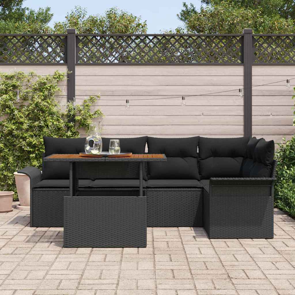 8721158994516_mo-im_en_hd_2 vidaXL Garden Sofa Set with Cushion 6 pcs Black 100 x 55 x 73 cm - Image 3