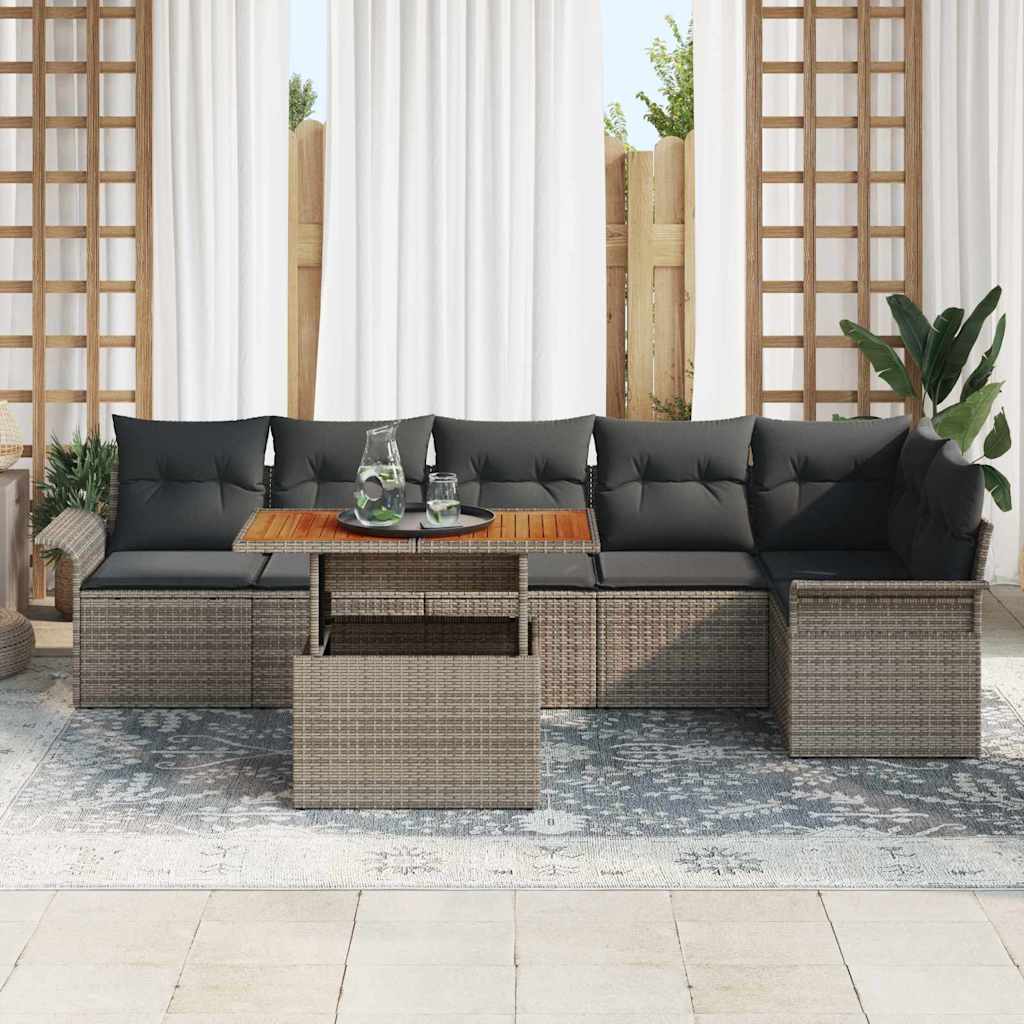 8721158994554_mo-im_en_hd_2 vidaXL Garden Sofa Set with Cushion 7 pcs Grey 100 x 55 x 73 cm - Image 3