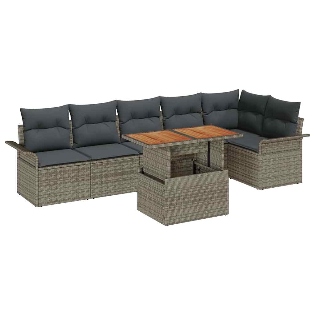 8721158994554_wbg-an-m_en_hd_5 vidaXL Garden Sofa Set with Cushion 7 pcs Grey 100 x 55 x 73 cm - Image 2