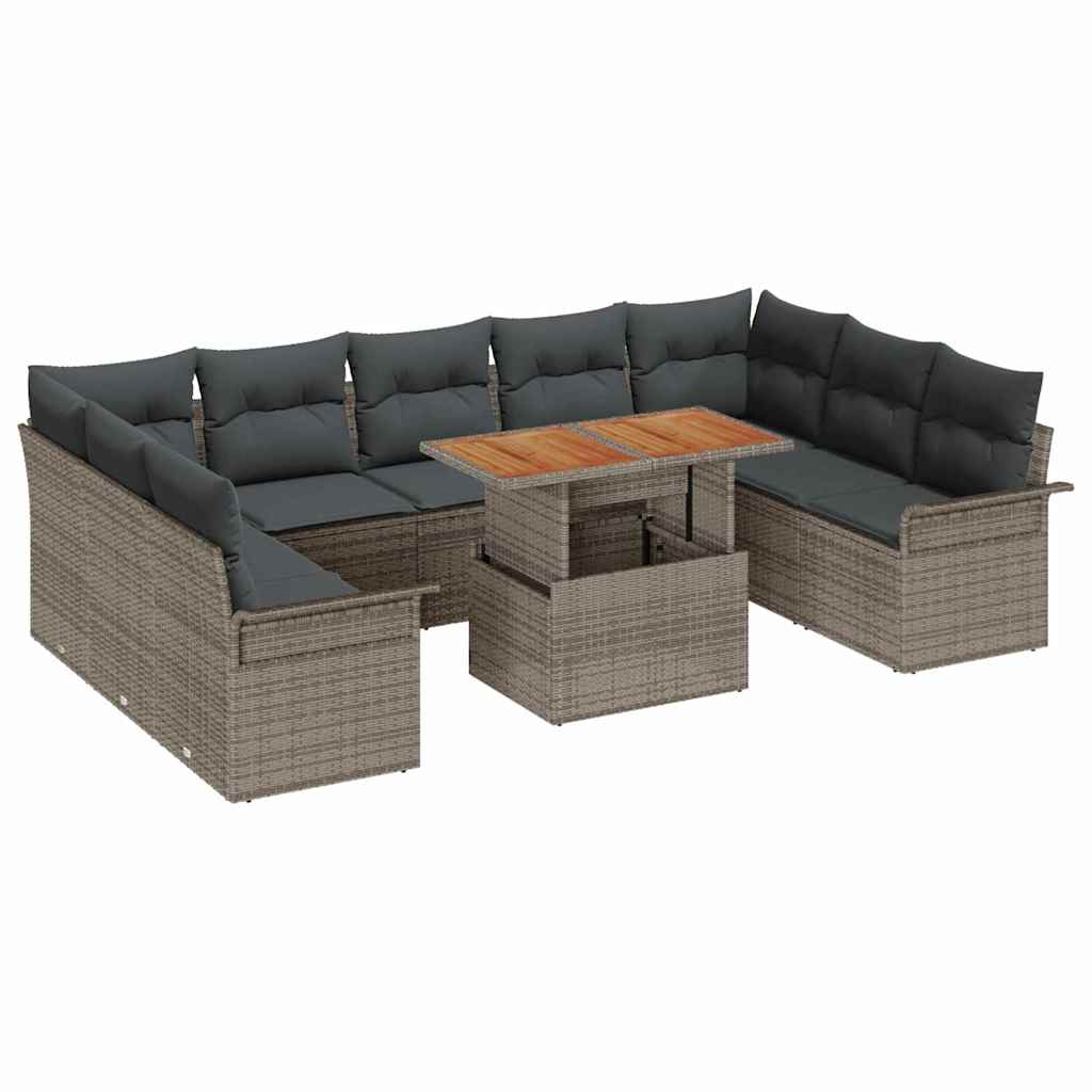 8721158994905_wbg-an-m_en_hd_5 vidaXL Garden Sofa Set with Cushion 10 pcs Grey 100 x 55 x 73 cm - Image 2