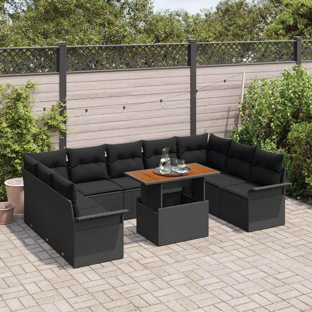 8721158994936_mo-im_en_hd_2 vidaXL Garden Sofa Set with Cushion 10 pcs Black 100 x 55 x 73 cm - Image 3