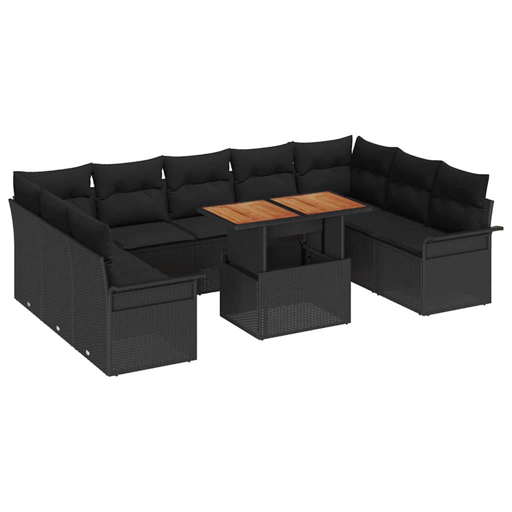 8721158994936_wbg-an-m_en_hd_5 vidaXL Garden Sofa Set with Cushion 10 pcs Black 100 x 55 x 73 cm - Image 2