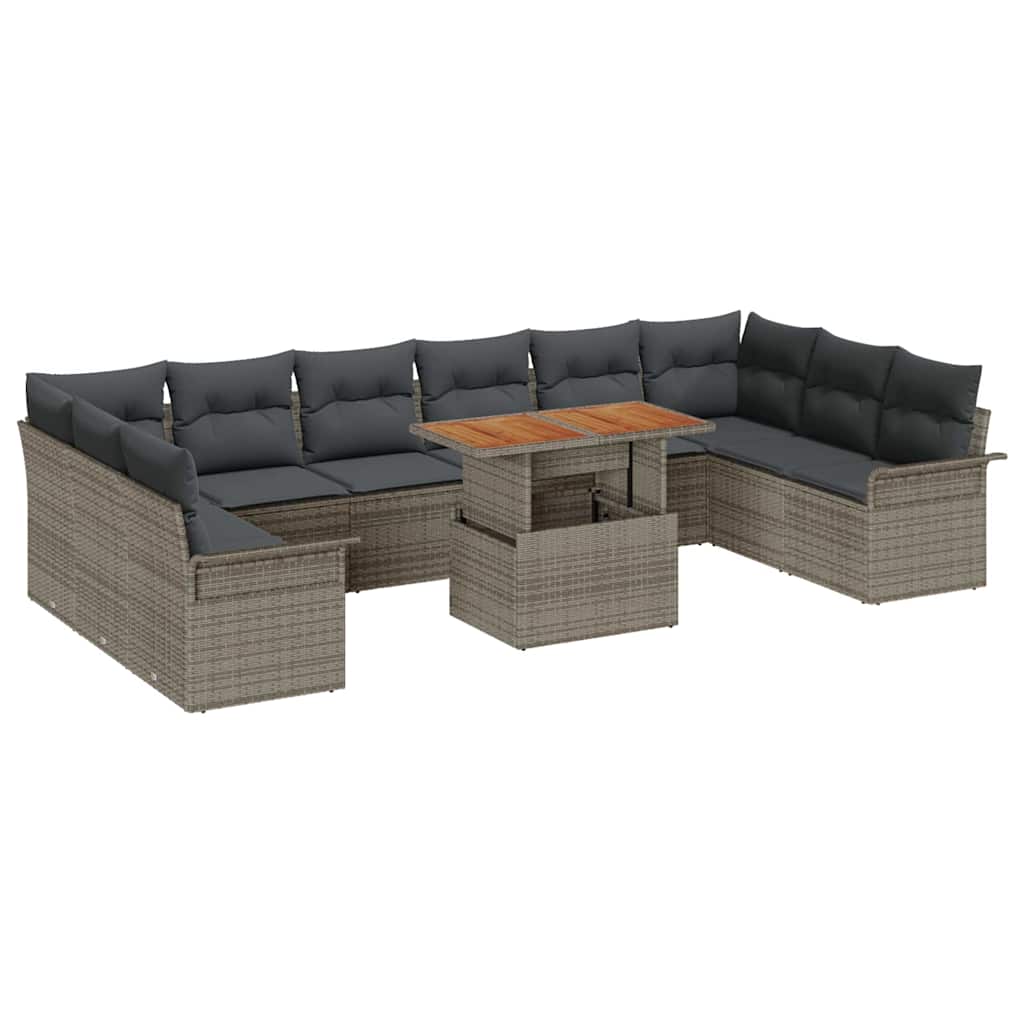 8721158994974_wbg-an-m_en_hd_5 vidaXL Garden Sofa Set with Cushion 11 pcs Grey 100 x 55 x 73 cm - Image 2