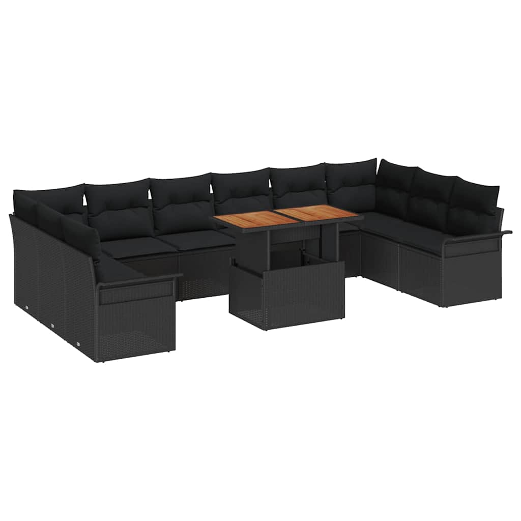 8721158995001_wbg-an-m_en_hd_5 vidaXL Garden Sofa Set with Cushion 11 pcs Black 100 x 55 x 73 cm - Image 2